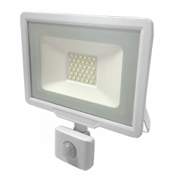  50W LED prožekt.PIR 4500K  City Line IP65 baltas