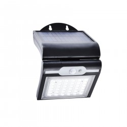 LED šv. SOLAR 2,5W 7000K IP44 juodas PIR