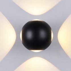 LED šviest. WALL 4-6W ROUND  sien. IP54 juod.4000K