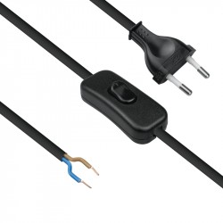 Laidas su šakute+jung 2x0.75mm 2m juodas