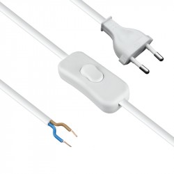 Laidas su šakute+jung 2x0.75mm 2m baltas