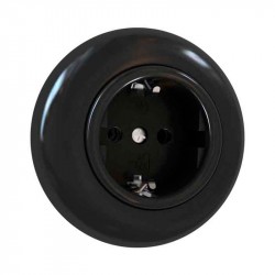 Lizdas LF0002B su rėmeliu Schuko juodas, LOFT