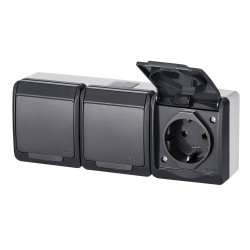 Lizdas 3v.v/t.s/ž.Hermes16A IP44 antracitas