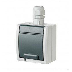 Lizdas 1vt.schuko IP65 76x81x56mm /8 Aquant