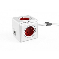 Šakotuvas Power Cube 2USB+4 lizdai,16A/230V+3m kab