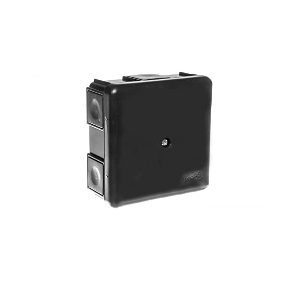 Dėžutė 6išv.  5x 2.5 mm'' 87x87x39 juoda IP55 PDN