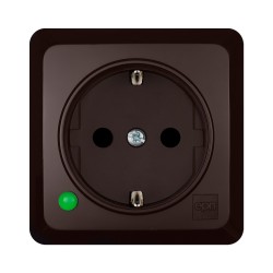 Lizdas BERG 2P+Z v/t s/ž Schuko IP20 rudas