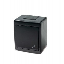 Perjungiklis 1kl. Juodas, IP44 Pawbol /12