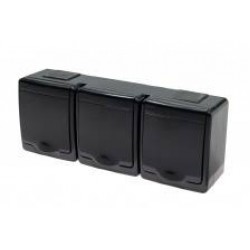 Lizdas 3v. su dangteliu, s/ž juoda IP44 Pawbol  /6