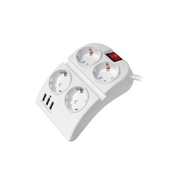 Ilgiklis su USB 4v 1.5m s/ž, s/j +3USB, indikac b