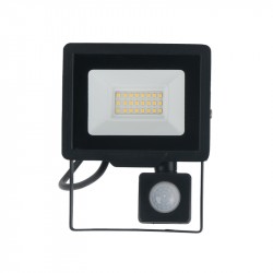  20WLED prož.4000K/>100Lm/W juodas IP65+PIR 3m.gar