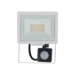  30WLED prož.4000K/>100Lm/W baltas IP65+PIR 3m.gar