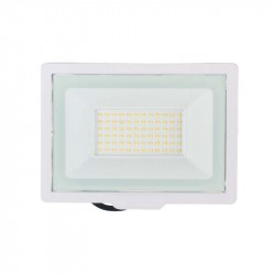  50W LED prožekt.4000K/>100Lm/W balt. IP65 3m.gar