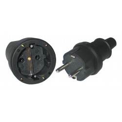 MXG-09 pernešamas kištukas, guminis16A 250V(25vnt)