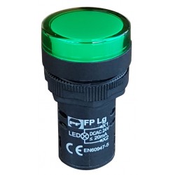 Signalinė armatūra, žalia LED 24V AC/DC