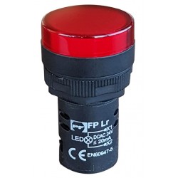 Signalinė armatūra, raudona LED 24V AC/DC