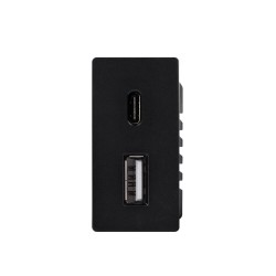 FSUSBC05B 1/2 lizdas USB+C, 20W, be rėm, juod FS