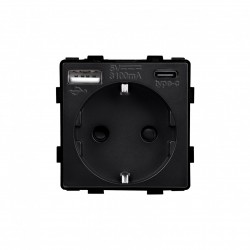 FSKL1USB1CB lizdas kišt.USB+C be rėm, 16A, juod FS