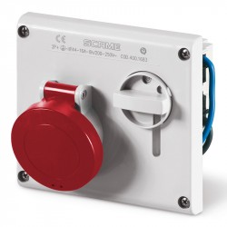 Lizdas 5p 16A IP44 panel.su blok. Scame 400.1687