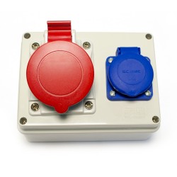 Dėžutė su lizdais 1x16A+1x230V 686D.12