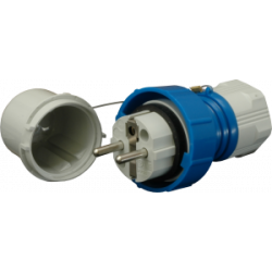 Šakutė PVG16 IP67  Schuko su dangteliu