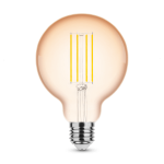 LED lempa E27 4W 1800K G95 360Lm Amber Filam 5m
