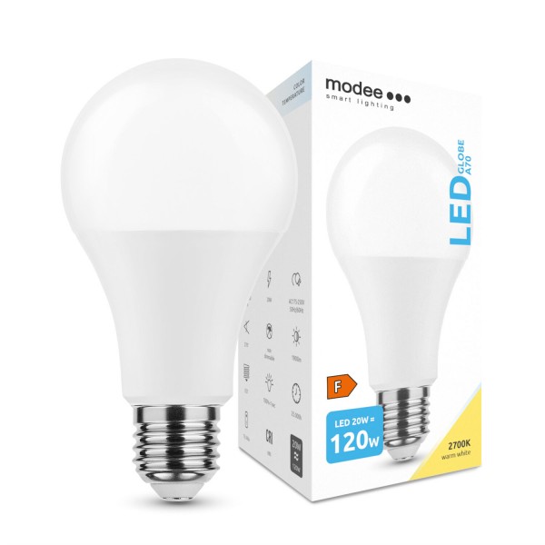 LED lempa E27 20W 2700K A70 1900Lm 5metai