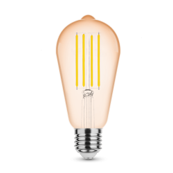 LED lempa E27 4W 1800K ST64 360Lm Amber Filam 5m