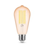 LED lempa E27 4W 1800K ST64 360Lm dim Amb Filam 5m