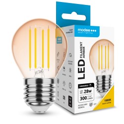 LED lempa E27 4W 1800K G45 300Lm Amber Filam dimer