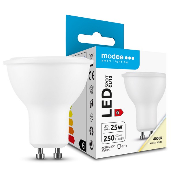 LED lempa Gu10 3W 4000K 250Lm 5metai LED lempa Gu10 3W 4000K 250Lm 5metai