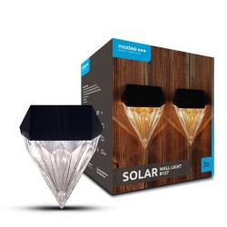 LED SOLAR šviest. 3000K prie sienos IP44 2vnt/pak