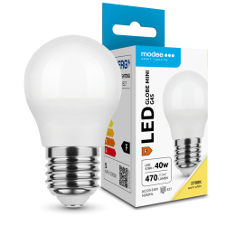 LED lempa E27 4.9W 2700K G45 470Lm 5metai