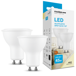 LED lempa Gu10 6W 4000K 550lm 110° 2vnt/pak 5metai