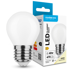 LED lempa E27 4W 4000K G45 430Lm Filam mat 5metai