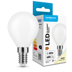 LED lempa E14 7W 4000K G45 680Lm Filam mat 5metai