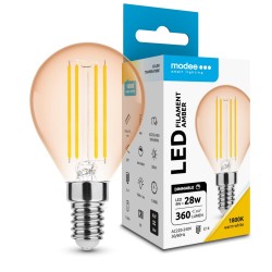 LED lempa E14 4W 1800K G45 300Lm Amber Filam dimer