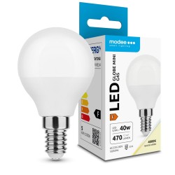 LED lempa E14 4.9W 4000K G45 470Lm 5metai