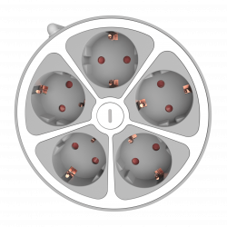 Ilgiklis 5v 1.4m s/ž, s/j, apvalus baltasTechnik