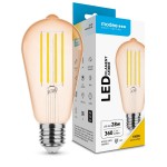 LED lempa E27 4W 1800K ST64 360Lm Amber Filam 5m