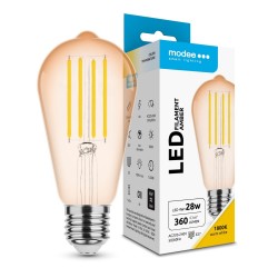 LED lempa E27 4W 1800K ST58 360Lm Amber Filam 5m