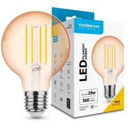 LED lempa E27 4W 1800K G80 360Lm Amber Filam 5m