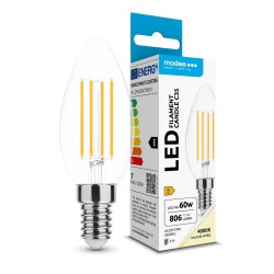 LED lempa E14 7W 4000K C35 806Lm žv.sk. Filamen 5m