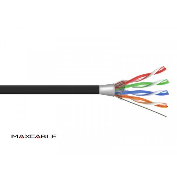 FTP CAT6 UV kabelis CU ekran juodas Maxcable