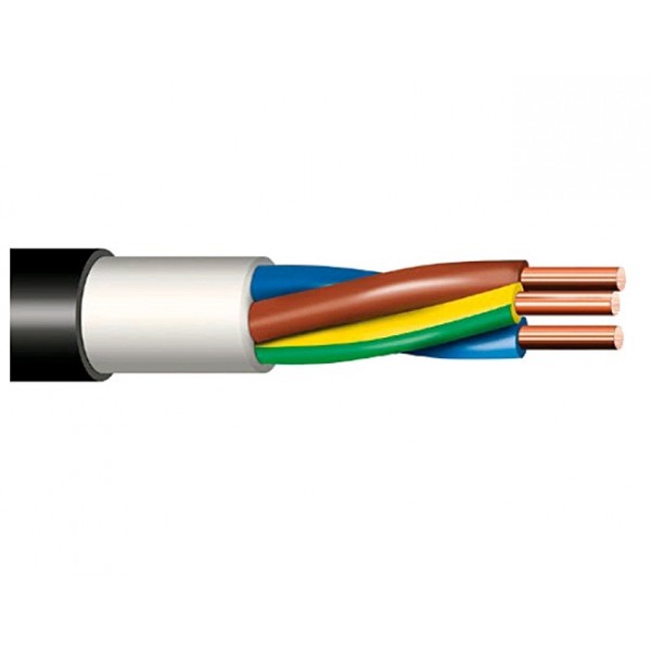  3x  4.0 CYKY kabelis 450/750V juodas(500m)