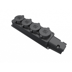 Lizdas guminis 4vt.16A IP54 su dangteliais Schuko