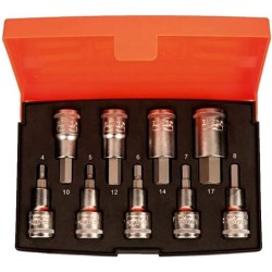 Galvučių su antgaliais kompl.S9 HEX H4-H17 9vnt