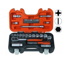 Galvučių rinkinys 1/4'' ir 3/8''  33vnt. Bahco