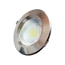 LED COB šviestuvas 20W 2700K apvalus INOX