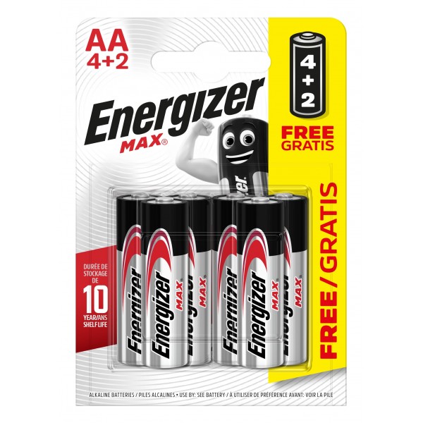 Elementas AAx6 MAX Alkaline Energizer